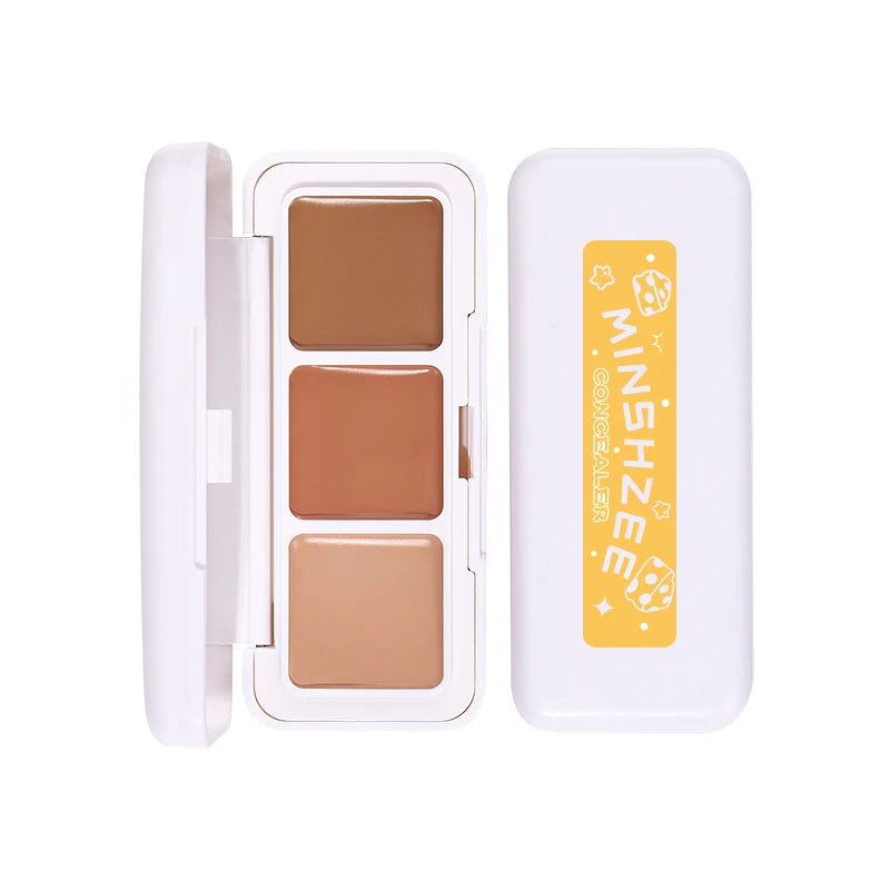 Wholesale OEM/ODM Service MINSHZEE Creamy 3-Color Spot Cover Acne Marks  All Skin  Daily Wear Concealer Palette Makeup Colors