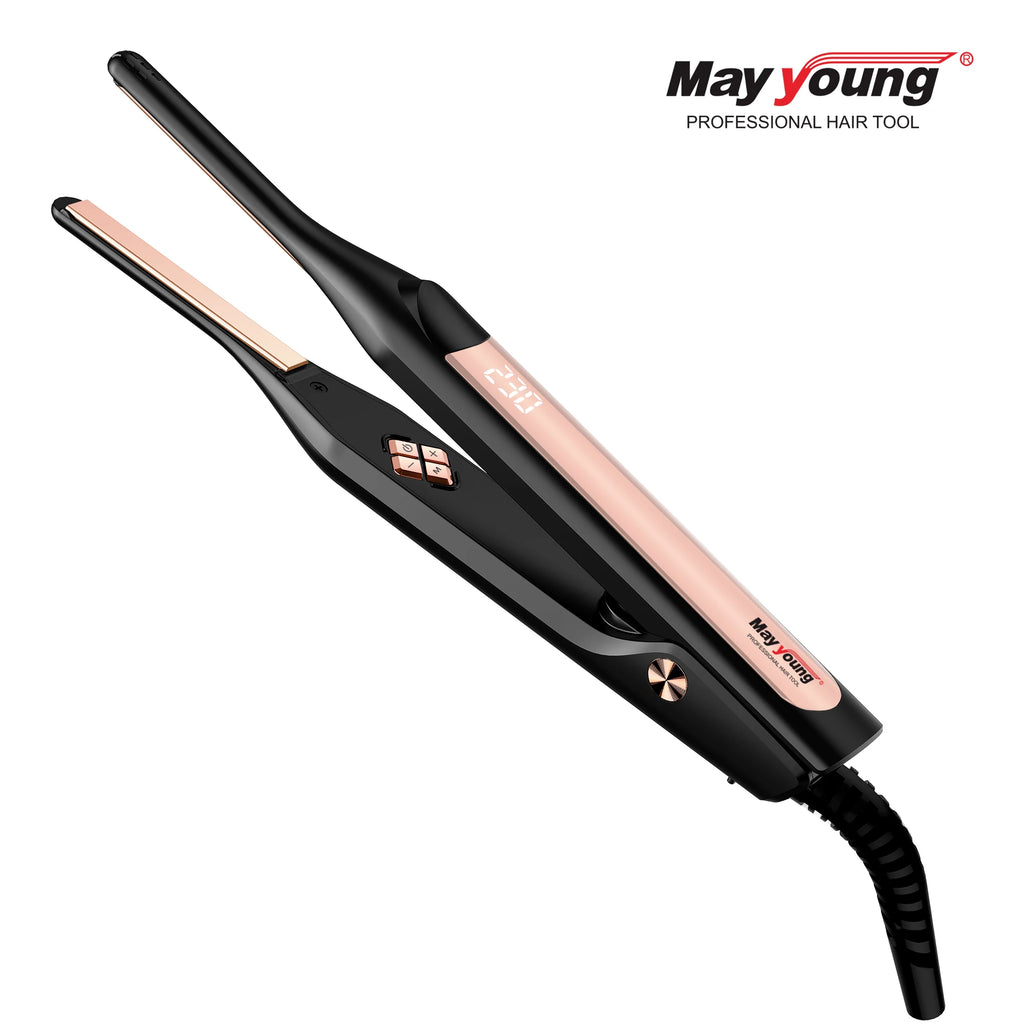 Factory 2 in 1 Curved Plate Best Titanium Pencil Flat Iron Hair Straightener and Hair Curler