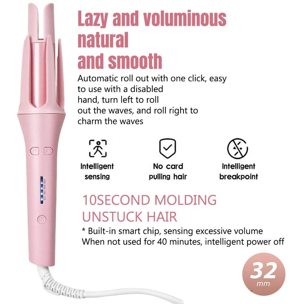 Anti-Scald Auto Hair Curler Rotating Curling Wand Hair Styling Tool