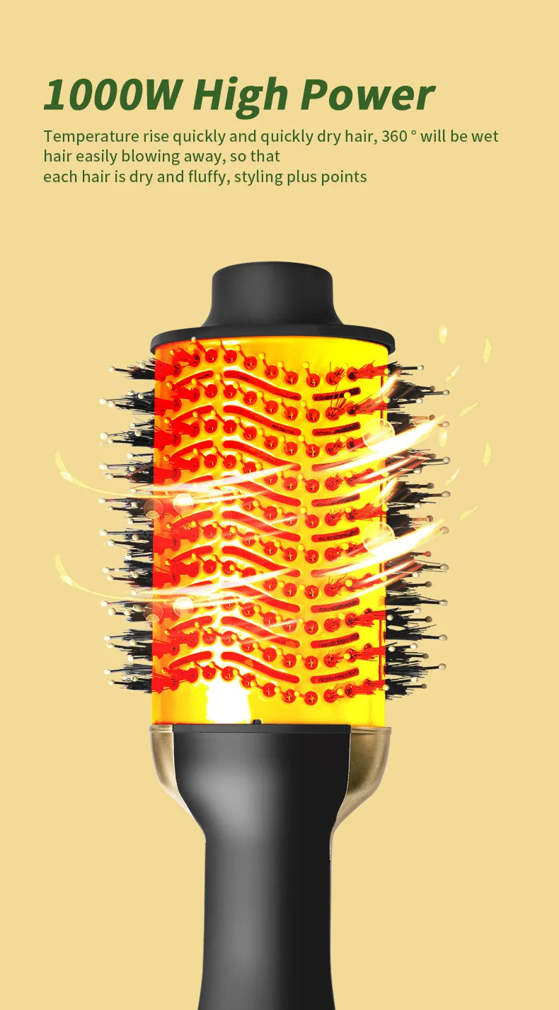 Portable 3 in 1 Hairstyle Hair Dryer Curler 1000W DC Motor  Hot air Blow Dry Brush All-in-one Hair & Volumizer