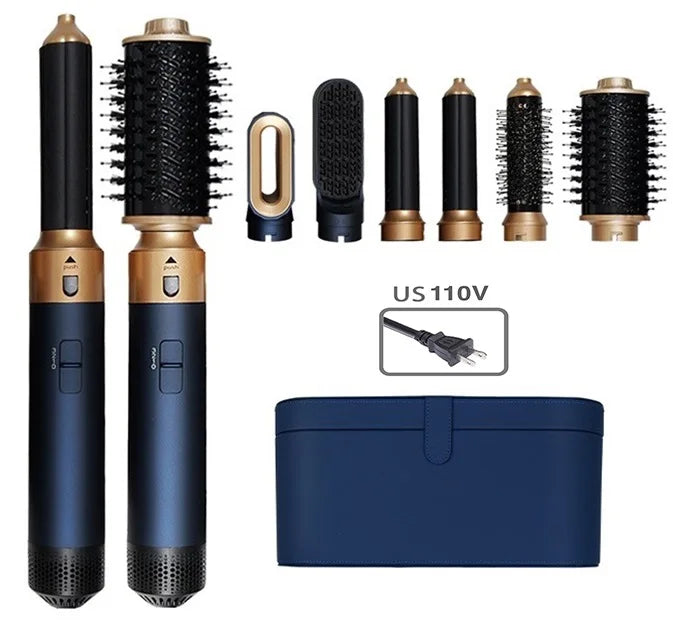 6-in-1 Ionic DC Motor Hairdryer Set 60000rpm Curling Iron Air Volumizer Blow Dry Brush Metal Material for Hotels