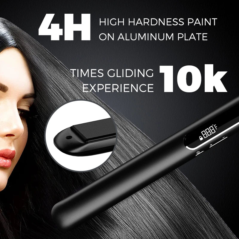 Electric Salon Professional Hair Straightener Curler One PTC Heating Adjustable Heat Settings Ceramic Coating-Private Label Flat
