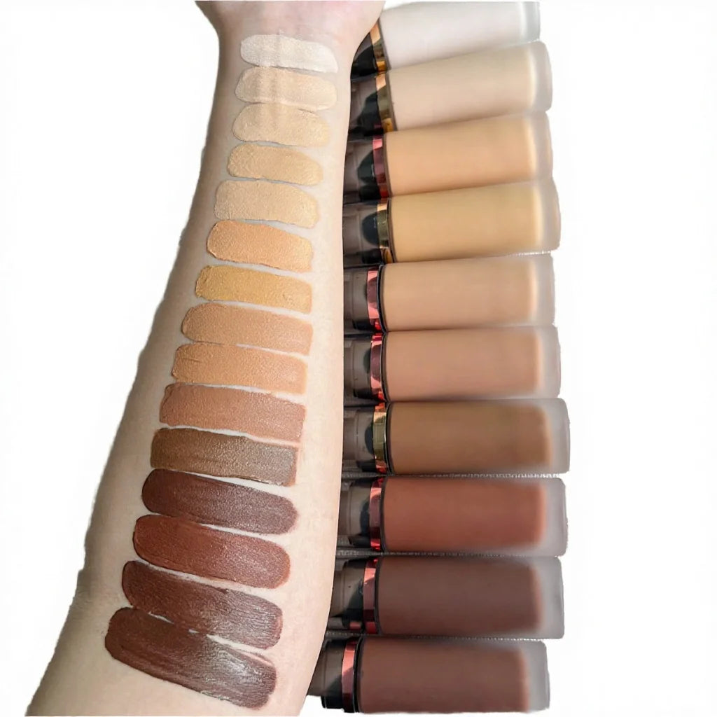 Professional Oil Control Dark Full Coverage Matte Waterproof Liquid Foundation Cream Private Label Vegan Moisturizer Makeup