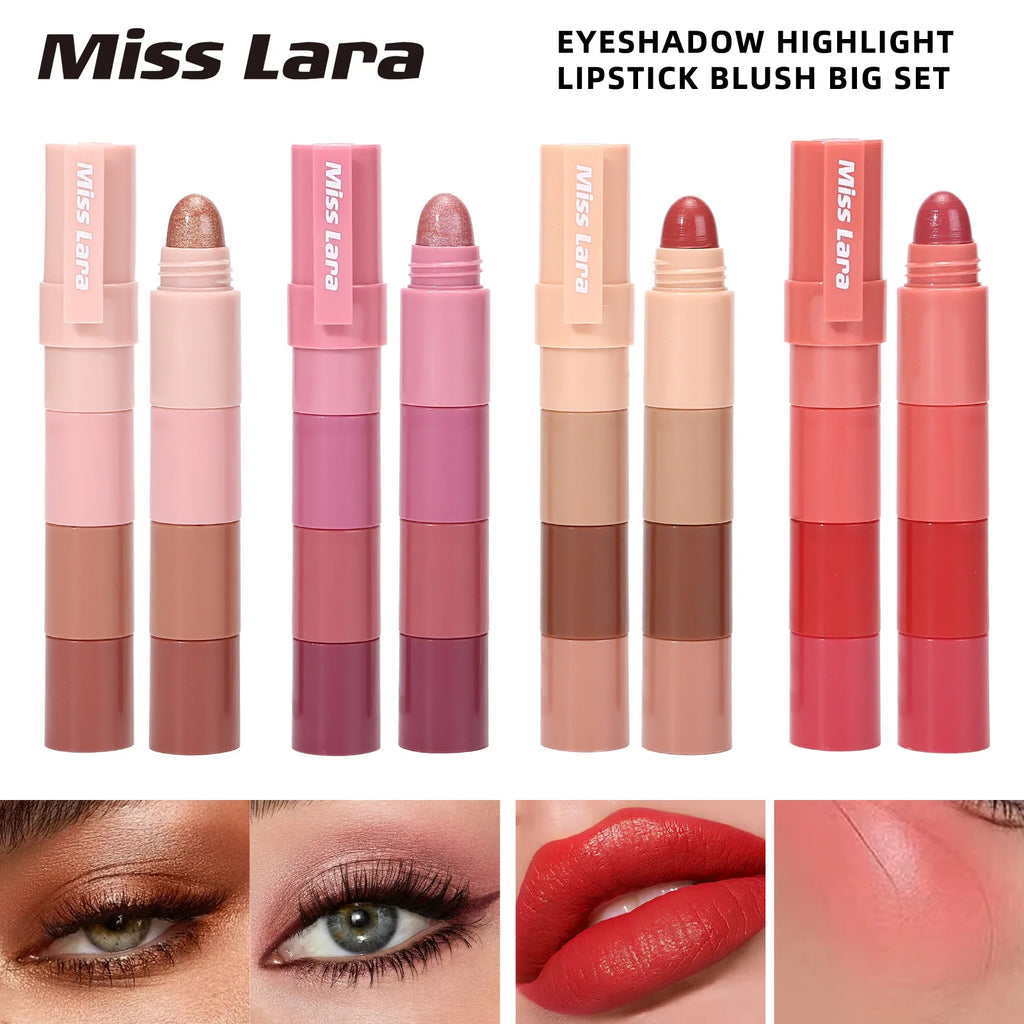 2-in-1 Lipstick & Eyeshadow Set-Matte Velvet Pearlescent Long-Lasting Moisturizing Waterproof Fashion Daily Makeup