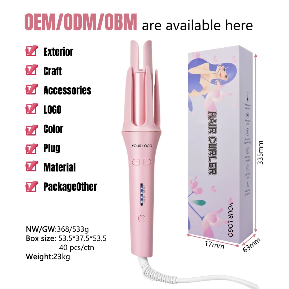 Anti-Scald Auto Hair Curler Rotating Curling Wand Hair Styling Tool