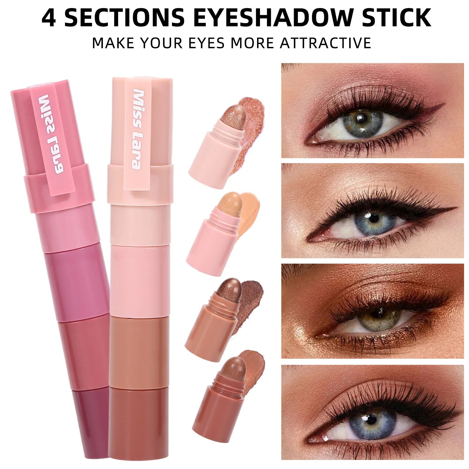 2-in-1 Lipstick & Eyeshadow Set-Matte Velvet Pearlescent Long-Lasting Moisturizing Waterproof Fashion Daily Makeup