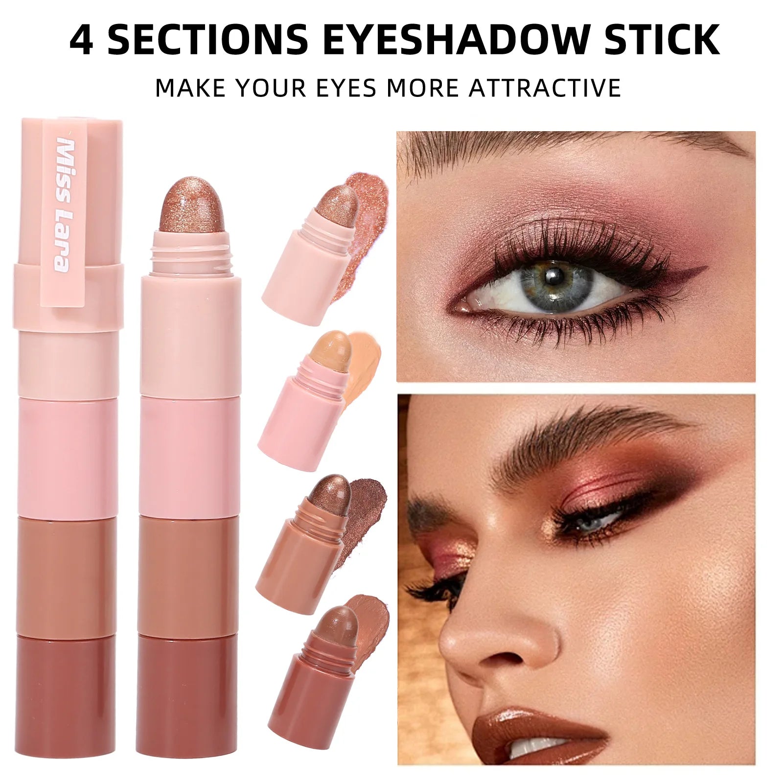 2-in-1 Lipstick & Eyeshadow Set-Matte Velvet Pearlescent Long-Lasting Moisturizing Waterproof Fashion Daily Makeup