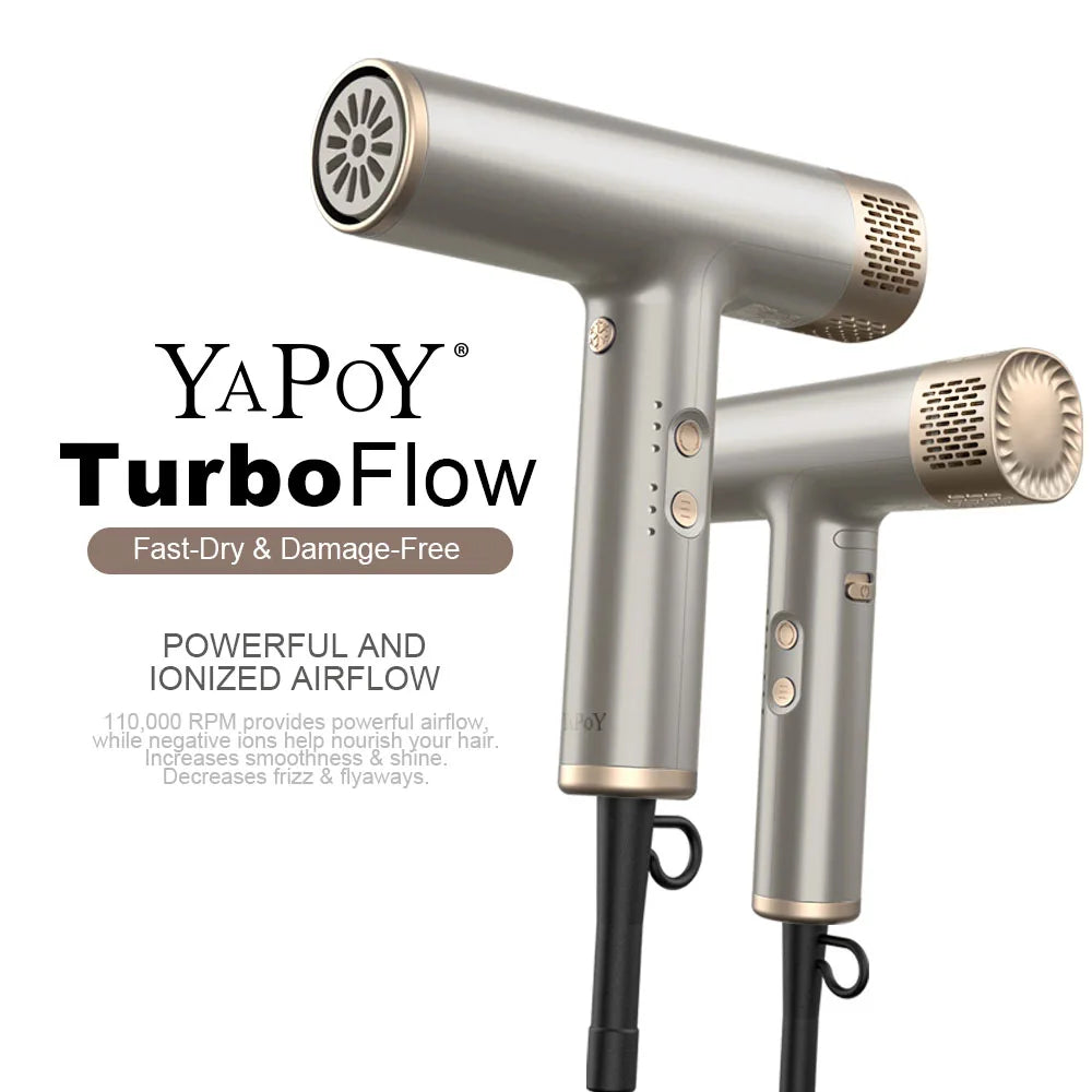 2025 Hot Lightweight Professional Salon Home Hotel Use Blow Dryer 110000Rpm High Speed Ionic Hair Dryer Set Smart Asciugacapelli