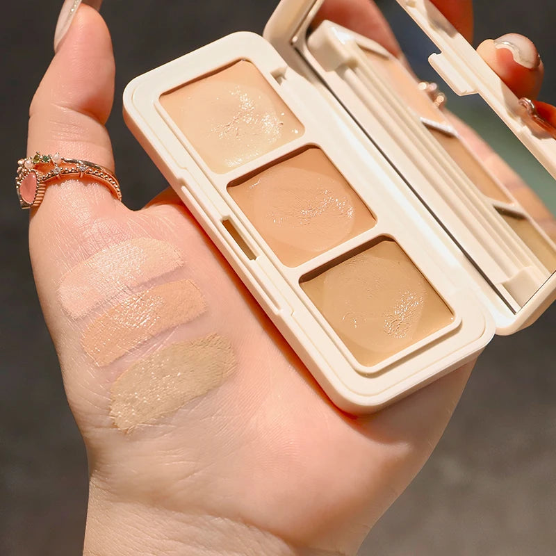 Wholesale OEM/ODM Service MINSHZEE Creamy 3-Color Spot Cover Acne Marks  All Skin  Daily Wear Concealer Palette Makeup Colors