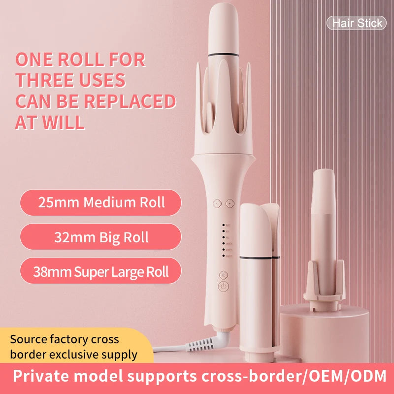 4in1 Easy to Use Automatic Rechargeable Wand Automatic Rotating Hair Curler