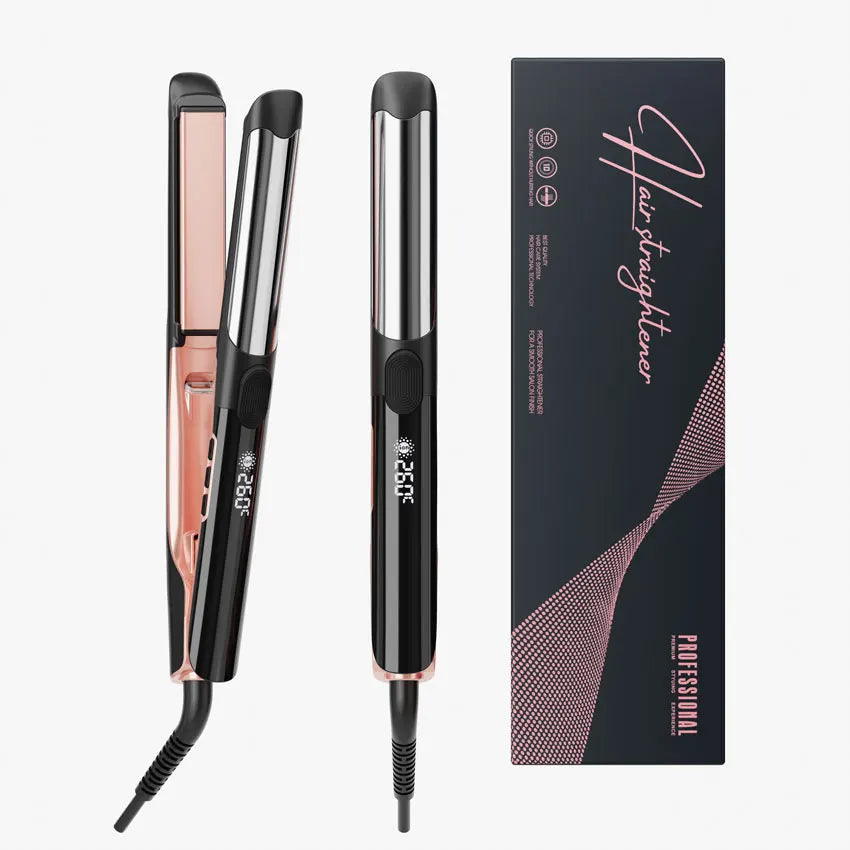 Hair Straightener and Curler 2 in 1 Flat Iron for Vibrating Electric Ceramic Hair Straightener Curler