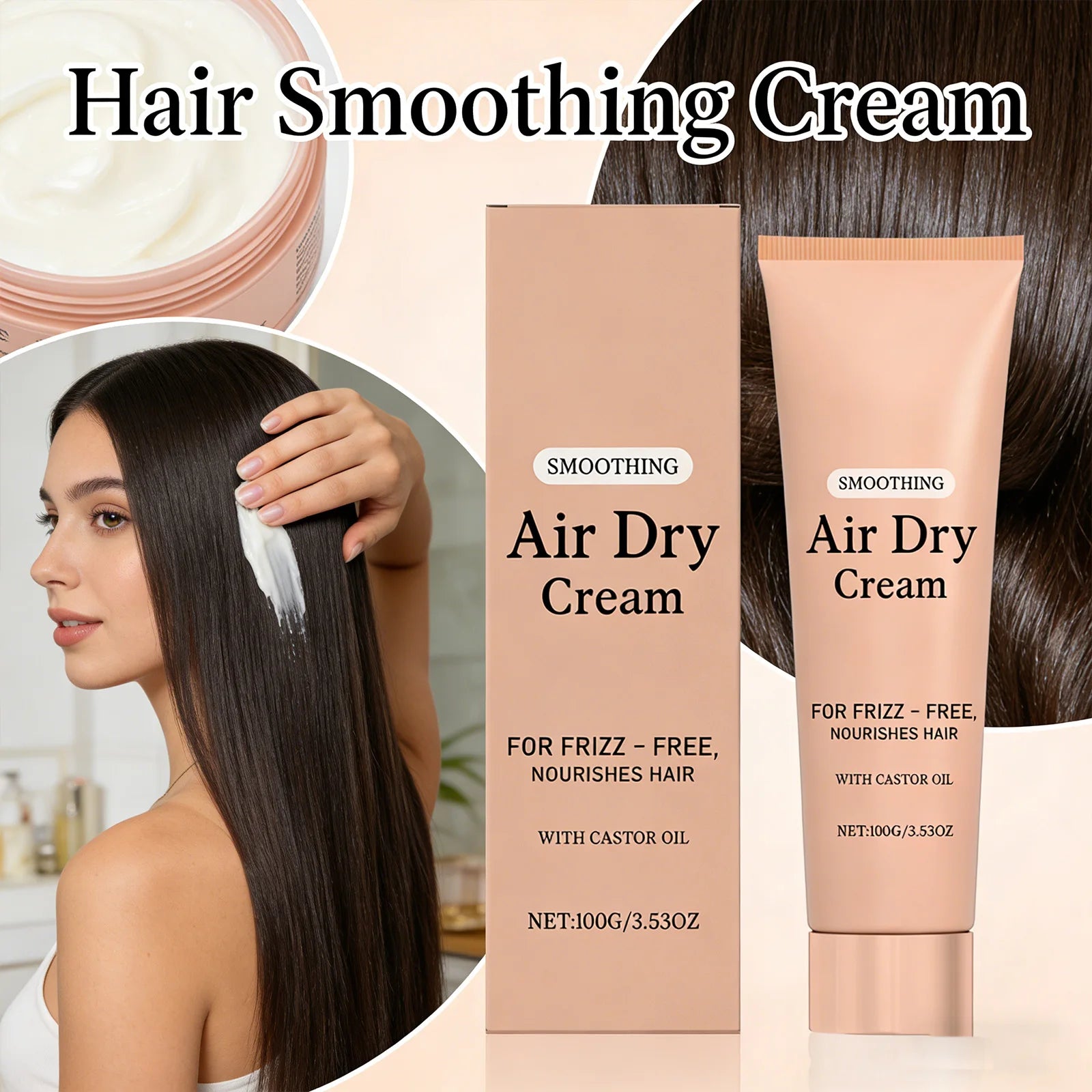 Hair Smoothing Care Cream Daily Nourish Dry Frizzy Hair Soft Shiny Smooth Lightweight Manageable Hair Conditioner For Daily Use